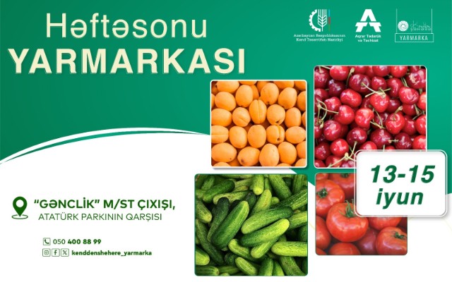 Bu tarixdə “Kənddən Şəhərə” həftəsonu yarmarkasıkeçiriləcək