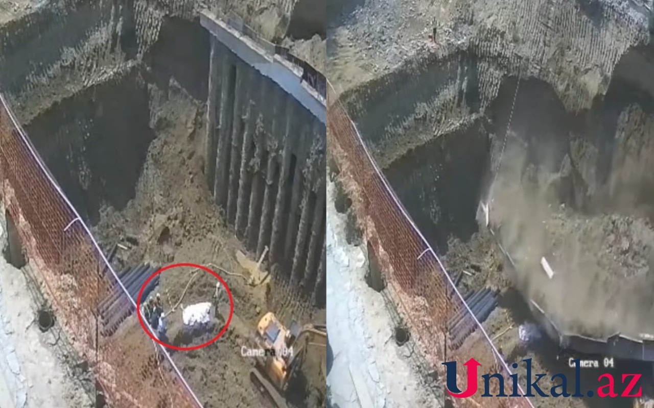 "RR Constructions"ın tikintisi zamanı divar aşdı- İşçilər isə... (VİDEO)