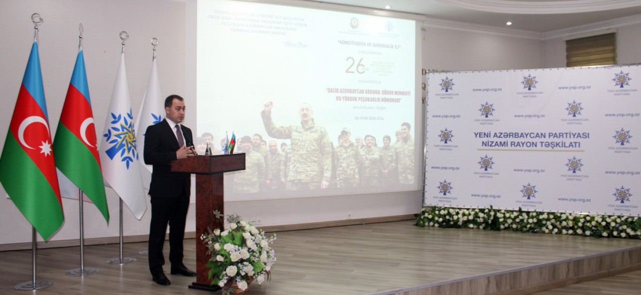 YAP Nizami rayon təşkilatı Silahlı Qüvvələri Gününü qeyd etdi - FOTOLAR