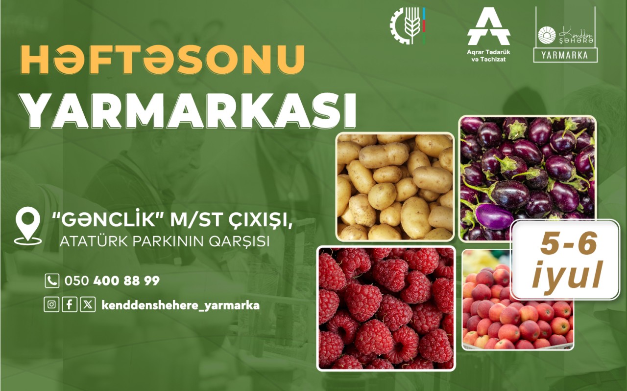 “Kənddən Şəhərə” həftəsonu yarmarkasıtəşkil olunacaq