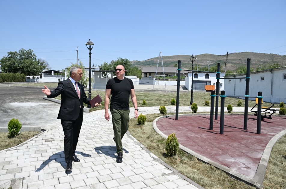 Prezident Xocalının Təzəbinə kəndində görülən işlərlə tanış olub - FOTOLAR