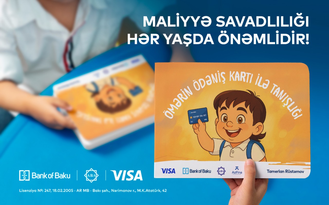"Bank of Baku"dan maliyyə savadlılığına töhfə- Uşaqlar üçün maarifləndirici kitabça