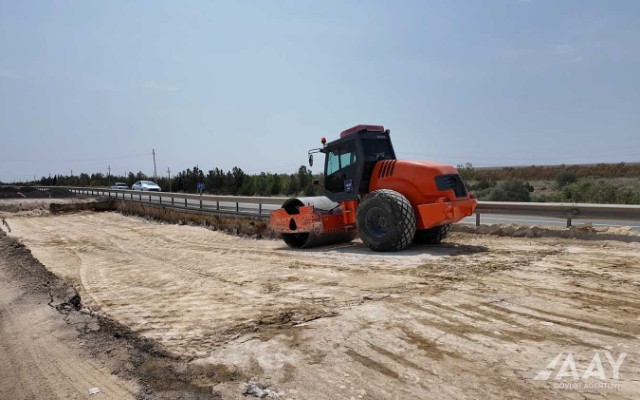 Bakı-Qazax avtomobil yolunda təmir işləri aparılır -FOTOLAR