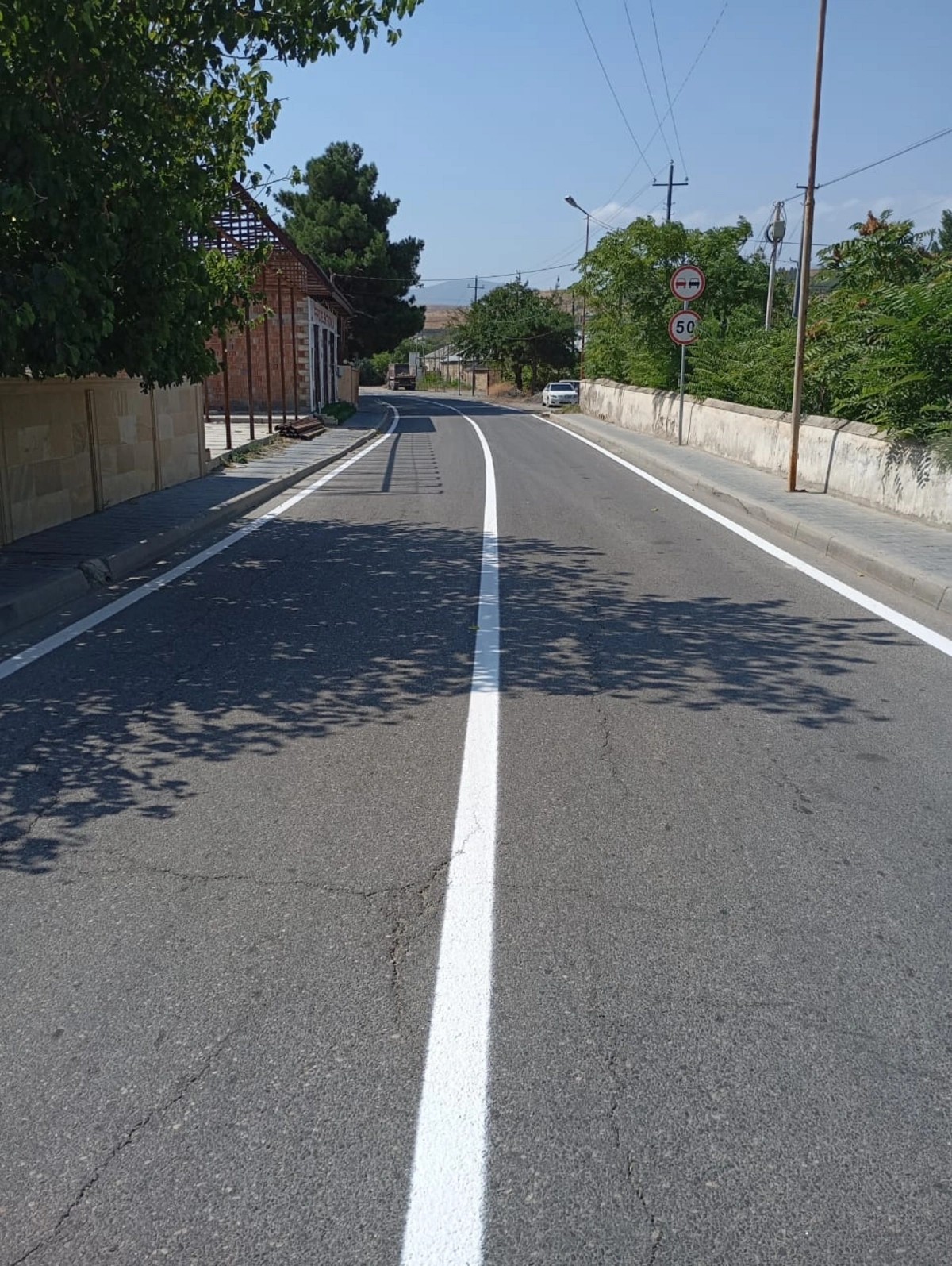 Şabranda yol nişanlanma işləri həyata keçirilib - FOTOLAR