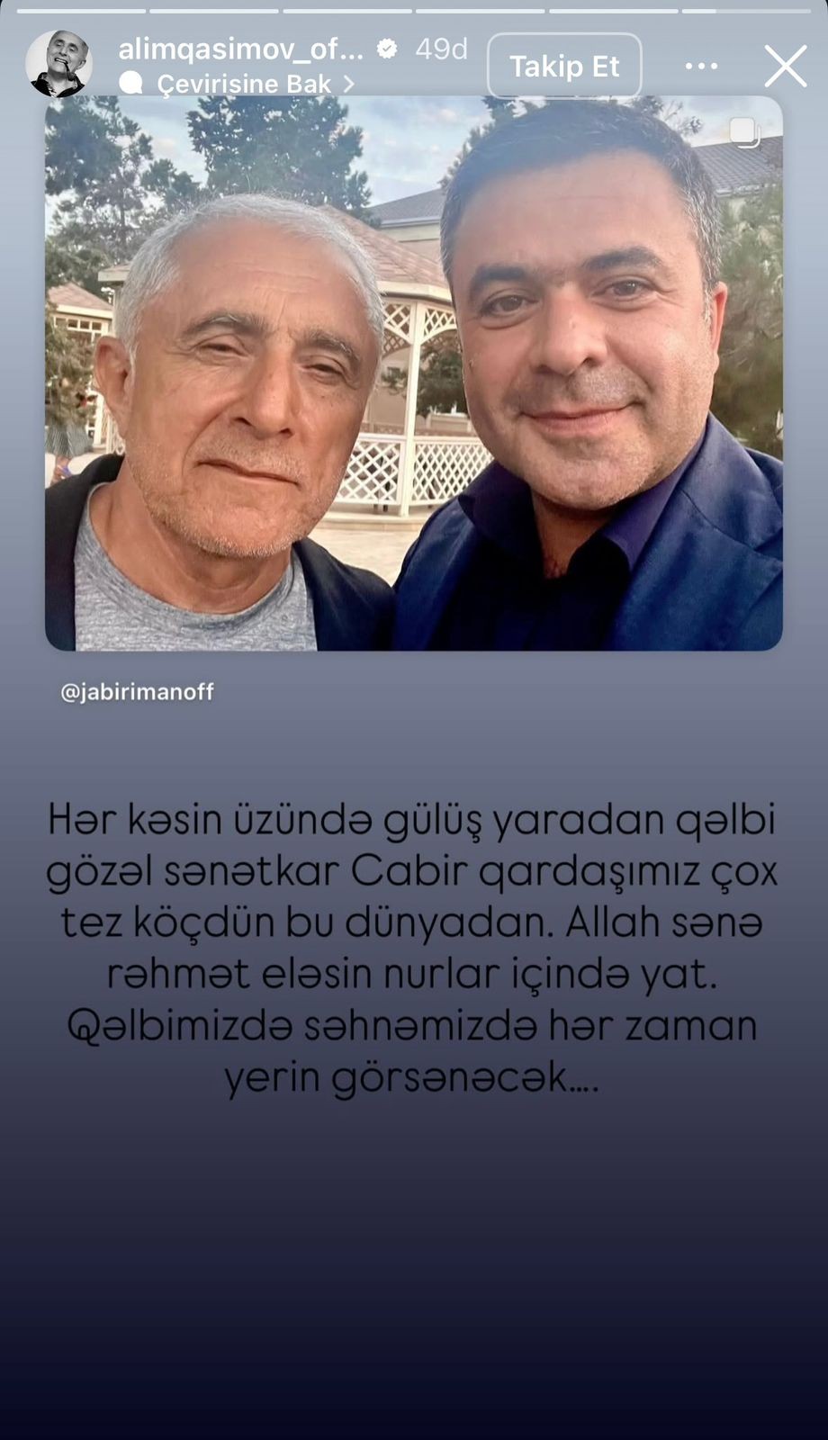 "Dünən bir yerdə toyda idik..." - Cabirdən yazdılar (YENİLƏNİB)