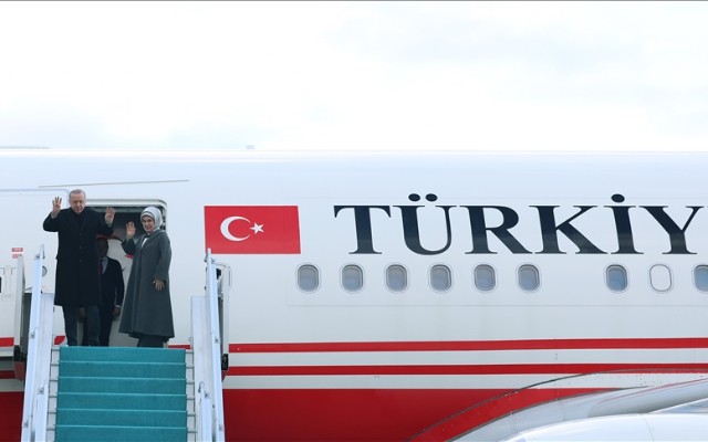 Ərdoğan xanımı ilə Türkmənistana getdi 