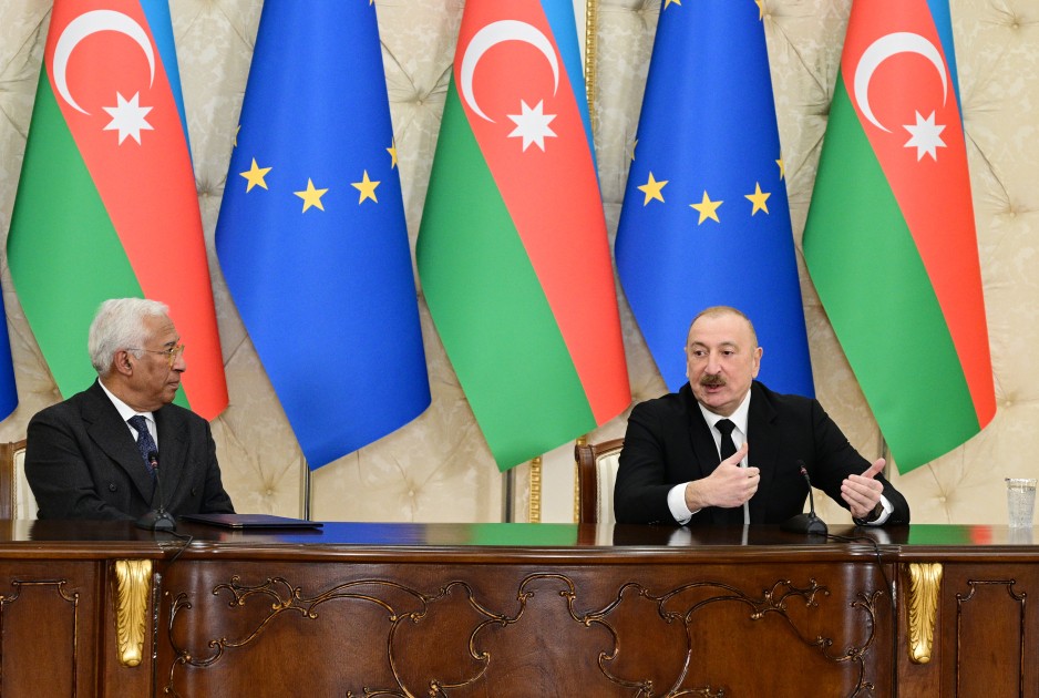 İlham Əliyev Koşta ilə mətbuata bəyanatlarla çıxış etdilər - FOTOLAR (YENİLƏNİB)