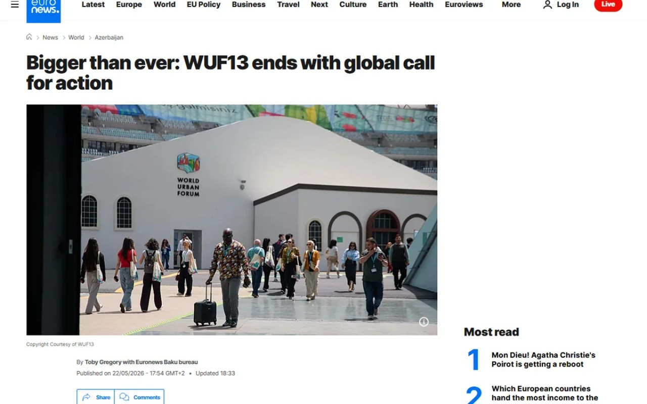 "Euronews" WUF13-ün yekunlarına həsr olunmuş material hazırladı -