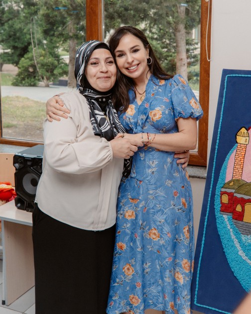 Leyla və Arzu Əliyevalar internat məktəbində olublar - FOTOLAR