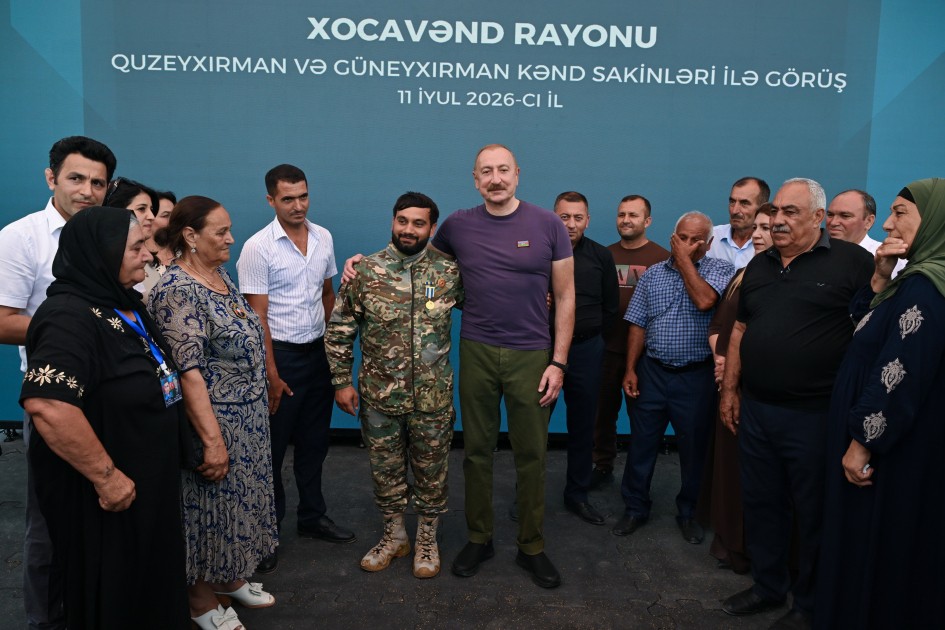 Dövlət başçısı Xocavəndin Quzeyxırman kəndində olub - FOTOLAR