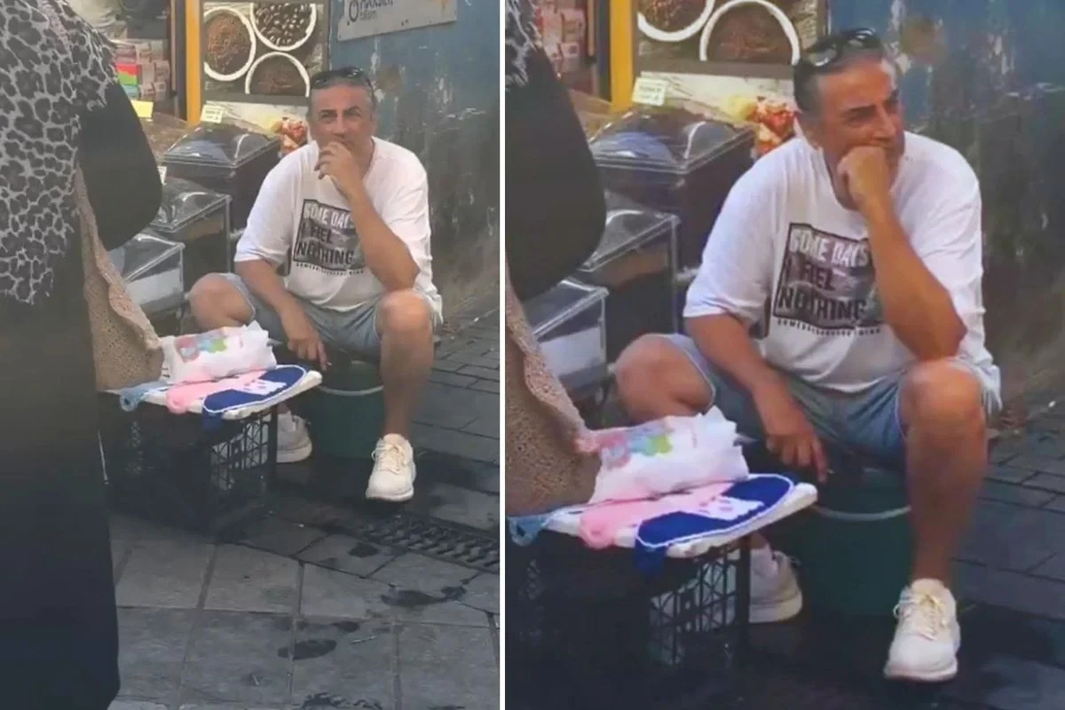 Məşhur müğənni bazarda süngər satdı - FOTO