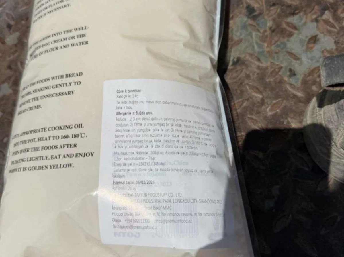 Çindən gətirilən iki ton çörək qırıntısı məhsulunda kif və göbələk aşkarlandı - FOTOLAR