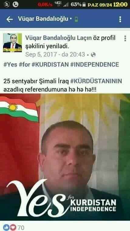 Kürdüstandakı referendumu dəstəkləyən məmur Azəravtoyolun əməkdaşıdır? -   AÇIQLAMA
