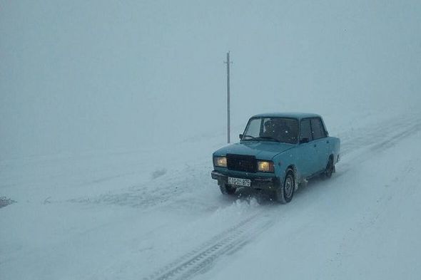 Qar Şamaxını öz ağuşuna aldı -  FOTOLAR