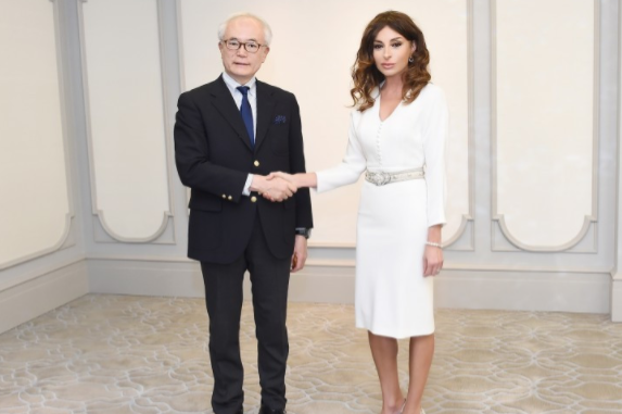 Birinci vitse-prezident Tomohiko Taniguçi ilə görüşdü - FOTOLAR