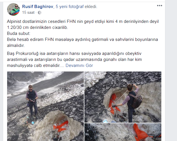 Alpinistlərlə bağlı ŞOK İDDİA:  Meyitlər şübhəli şəkildə tapılıb - FOTO